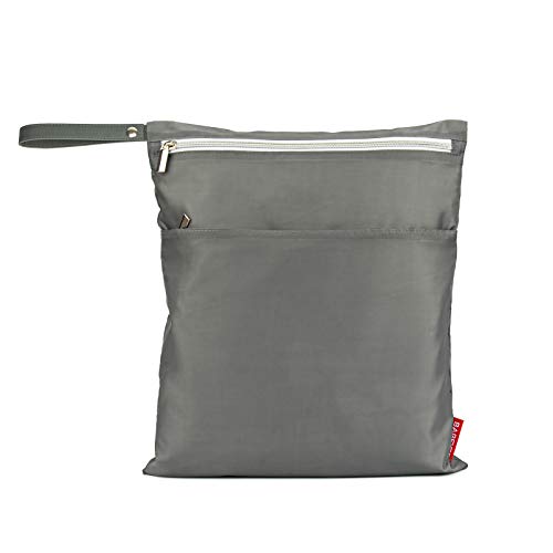 Babeyer 2Pcs Wet Dry Bags For Baby Cloth Diapers Waterproof Washable Reusable With Two Zipper Pockets For Dirty Gym Clothes, Travel, Beach Pool Daycare Soiled Baby Accessories #TOP1