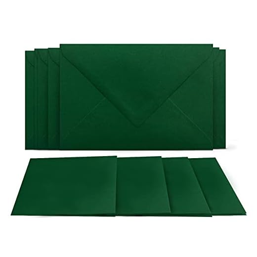 100 vikta kort med kuvert i mörkgrönt – DIN A6 blanka dubbla kort 14,8 x 21 cm (160 g/m²) – DIN C6 kuvert 11,4 x 16,2 cm (100 g/m²) våtvikt – gratulationskort inbjudningskort bröllop