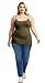 Emmalise Clothing Women's Basic Casual Plain Long Camisole Cami Top Tank, Olive, Large