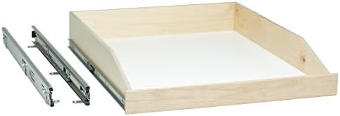 Slide-A-Shelf Made-to-Fit Slide-Out Shelf: Oak Wood Front with Full Extension Soft Close Rail