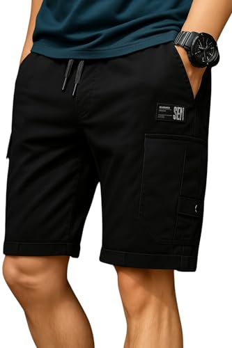 Image of INKKR Men Shorts || Men Shorts Cotton || Men Cargo Shorts Casual Comfort Breathable Knee Length Cotton Shorts