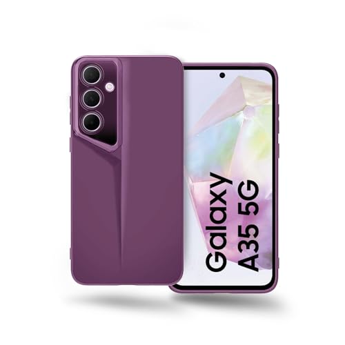 Image of Amazon Brand - Solimo Ultra-Thin Blade Runner Series Matte Finished Camera Protection Soft Back Cover for Samsung Galaxy A35 5G - Purple