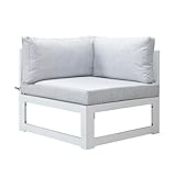 NICESOUL® Modern Modular All-Weather Outdoor Furniture Aluminum Sofa, 29“ Wide Deep Seat Heavy Duty Anti-Rust Frame Corner Chair Patio Sectional Piece for Backyard Deck Sunroom Lawn Terrace Outside