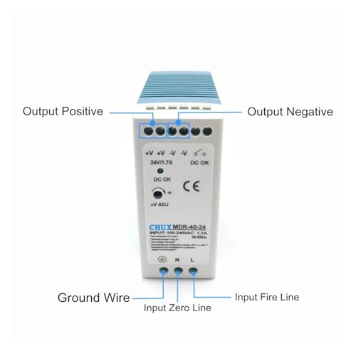 Alimentation à découpage 5V mdr-40w pour rail din industrielle