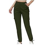 MELDVDIB Women's Hiking Cargo Pants High Waisted Straight Leg Joggers Sweatpants Casual Drawstring W
