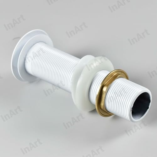 Image of InArt Brass Full Threaded Pop Up Waste Coupling 32 MM (7 inch, White Glossy) | Fits All Major Wash Basins (White 3)