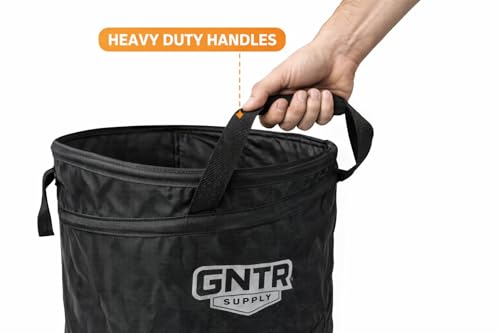Image of GNTR Supply Deluxe Durable Pop-Up Trash Can - Collapsible Garbage Bin with Zippered Lid for Camping, Home, and Outdoor Use - 30 Gallon