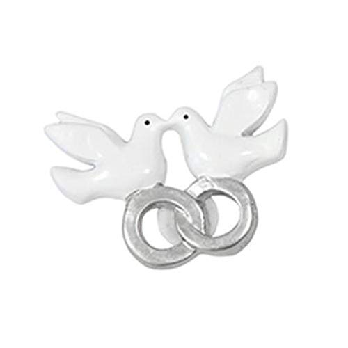 HOBI Stickers colombes avec alliances Blanc et Argent (x6) REF/DEC971