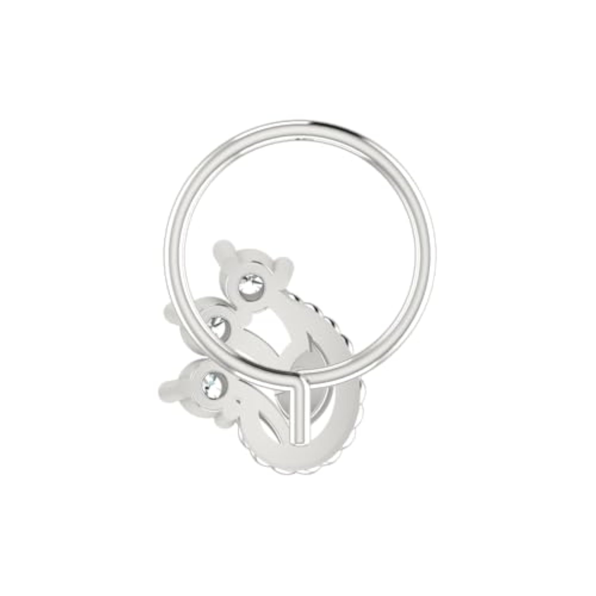 Women's 14Kt White Gold Stud Nosering