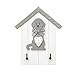 Produktbild SPOTTED DOG GIFT COMPANY Schlüsselhalter 2 Haken Schlüsselleiste Hakenleiste Wohnaccessoires Schlüssel Deko Schild Schlüsselboard, Wandmontiert mit Hund Design weiß und grau, für Hunde Tier Liebhaber