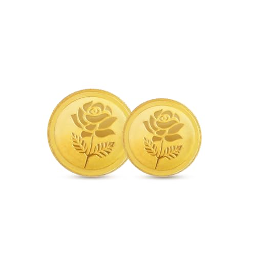 Image of Malabar Gold & Diamonds Gold Coin 24K (999 Purity) 3 grams | 24 kt Gold Coin /Bar /Bullion | Set of 2 (1g + 2g) | Rose Impression | Combo Coins