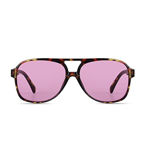 Image of Freckles Mark Vintage Retro 70s Sunglasses for Women Men Classic Large Square Aviator Trendy Glasses