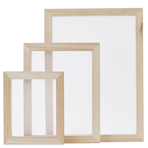 GORGECRAFT Tela de fabricação de papel de madeira de 3 tamanhos para fabricação de papel de madeira