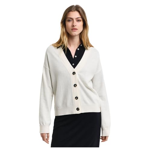 Gant Para Mujer. 4802118 CáRdigan De Lana De Oveja Muy Fina Beige (Xs), Casual