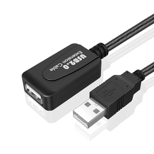 TNP USB Extension Cable 30 ft - High Speed USB 2.0 Active Extender Cord Repeater Booster Type A Male to A Female for External Hard Drive, Printer, Scanner, Mouse, Keyboard, USB Hub, Windows PC, Mac