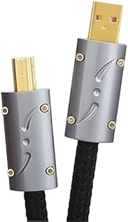 Viborg UC01 Hi-End Silver Plated OFC USB Audio Cable Audiophile USB Gold Plating A-B DAC Decoder Printer Data Cable(3.3FT/1M)