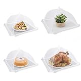 4-Pack Food Cover Mesh Food Tent for Kitchen and Outdoor Use,2 x 17-inch & 2 x 14-inch Pop-Up Screen Tents to...
