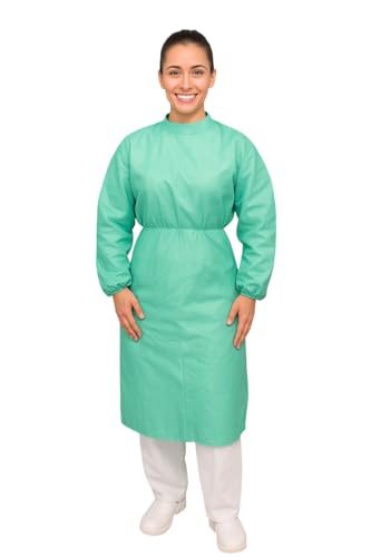 Sanjoma Chemical Solutions Pack 10 Batas Verdes de Paciente Desechable Polipropileno Peso 20g - Talla XXL (115cm Alto x 132cm Ancho x 58cm Manga)