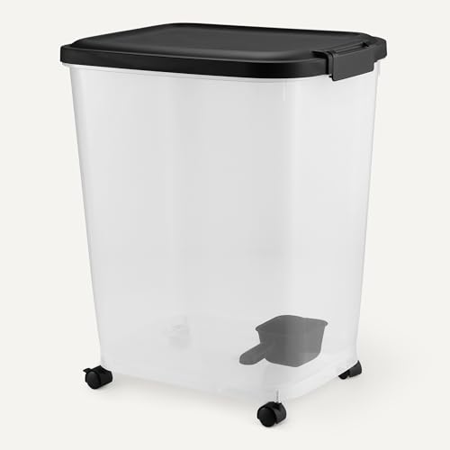 Amazon Basics Tierfutterbehälter für, 22.6 kg,Transparent und Schwarz
