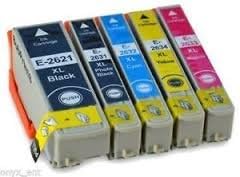 Premier Cartridges 5 XL High Capacity Compatible Ink Cartridges for EPSON XP-510 XP-600 XP-605 XP-610 XP-615 XP-700 XP-800 E-T2621 T2632 T2633 T2634 T2631 cartridge 1x balck 1x photo black 1x cyan 1x magenta 1x yellow