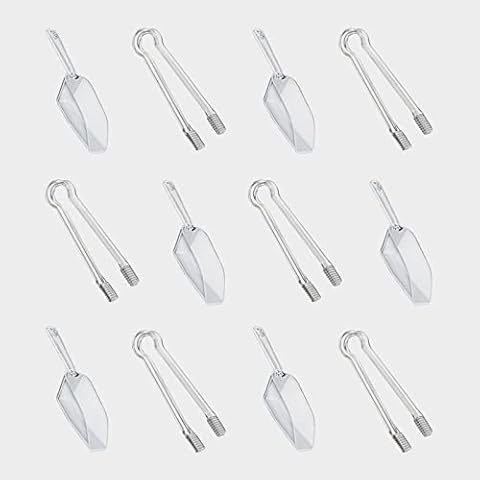 Plastic Ice Tongs and Scoops Mini Kitchen Tongs Utility and Ice Shovel Buffet Scoop for Cocktail Whiskey Tea Party Candy Dessert Buffet Cover