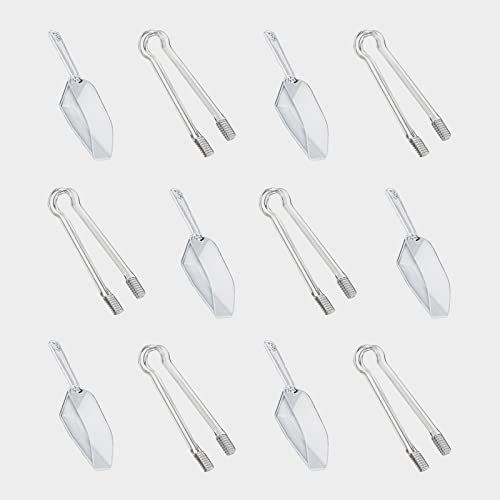 12 Pcs Plastic Ice Tongs and Scoops Mini Kitchen Tongs Utility and Kitchen Scoops Ice Shovel Scoop Ice Cube Buffet Scoop for Cocktail Whiskey Tea Party Candy Dessert Buffet by ISMARTEN - Used condition - US$7.94