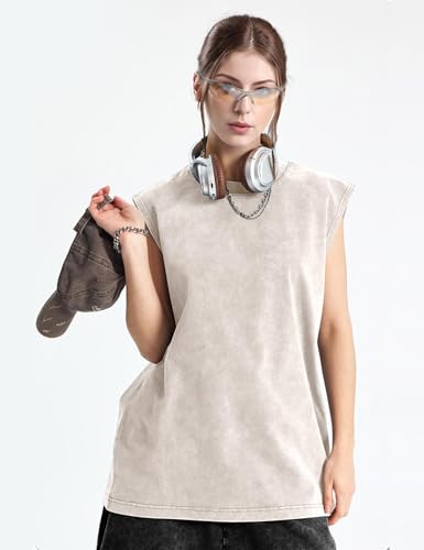 Eisctnd 3 Pack Men's Cotton Sleeveless Muscle Tank Tops Vintage Acid Wash Cutoff Loose Workout Tee Shirts Running4