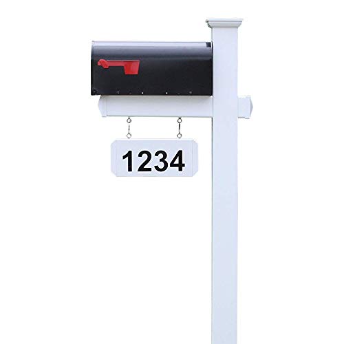4Ever Products The Harrison Vinyl/PVC Mailbox Post (Includes Mailbox) Complete Decorative Curbside Combo