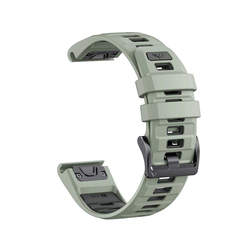 QuickFit�o�C�J���[�V���J�Q���x���g�ɓK������Garmin Fenix E8 47mm 51mm 7 7X 6X/Epix Pro/Enduro 3(Grey green ink gray,QuickFit 22mm)