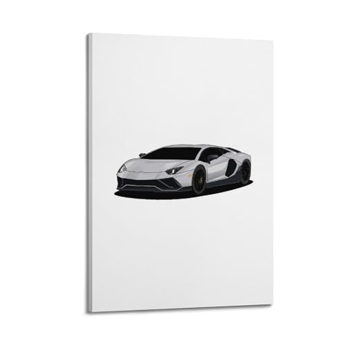 Poster Aventador SVJ en toile imprimée haute définition 60x90 cm