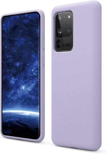Image of MOBILOVE Back Cover Case for Samsung Galaxy S20 Ultra | Pure Liquid Soft Matte Silicone Case with Logo and Comes with Camera and Screen Protection Back Cover for Samsung Galaxy S20 Ultra (Purple)