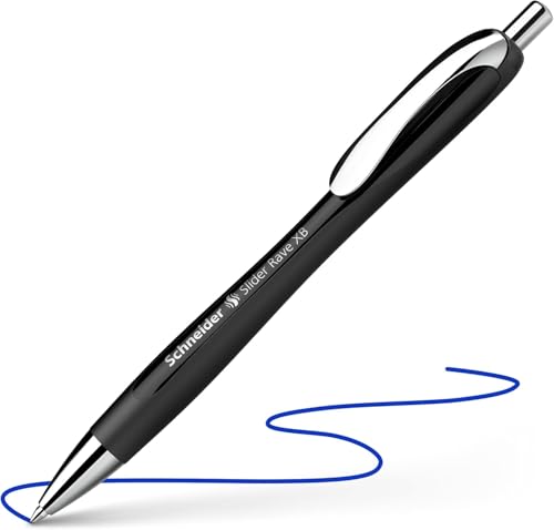 Image of Schneider 132584 Slider Rave XB Ballpoint Pen (limited special edition, 3 x black, 1 x white, made in Germany) 4 pieces, Writing colour: blue