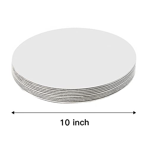 ONE MORE [35pcs] ONEMORE 10" White Cake board Round,Disposable Cake Circle Base Boards Cake Plate Round Coated Circle Cakeboard Base 10inch,Pack of 35 - Thumbnail 2
