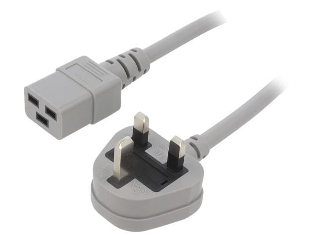 Câble BS 1363 performant LIAN avec fiche IEC C19 femelle gris 1,8m