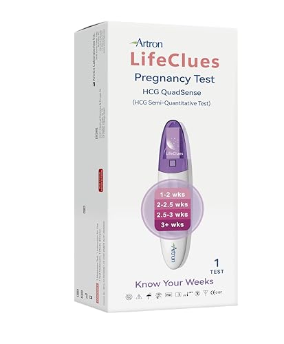 LifeClues - Artron LifeClues™ Pregnancy Test Midstream: Know Your Pregnancy Weeks! 1pc/Pack HCG QuadSense Semi-Quantitative Urine Test – Early Detection with 4-Level Sensitivity to Estimate Weeks of Pregnancy, Ultra Accurate Home Use Kit