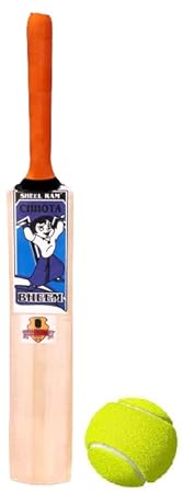 TT Wooden Popular Willow Cricket Bat with 1 Free Tennis Ball for Kids (Size 0, Age 2-5 Year Old Kids) Pack of 1.