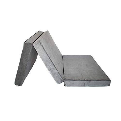 Premium Schlafauflage Visco VW Caddy Kombi Life Matratze Klappmatratze Bett Mayaadi-Home Faltbare Materaze Faltmatratze Bus Camping Gästebett Klappbar 200x120x10 Dunkelgrau