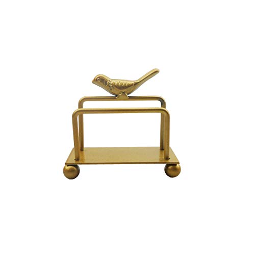 Enyuwlcm Metal Desktop Card Holder for Desk Decorative Business Card Display Stand for Countertop Bird Design Golden 1 Pack