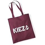huuraa borsa di cotone Kiez Anker Borsa regalo per la spesa in cotone bordeaux da 10 litri Kiez Anker Sorpresa