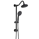 UCLIMAA Rain Shower Head with Handheld, 5 Settings Rain Showerhead+6 Setting Handheld Shower Spray w