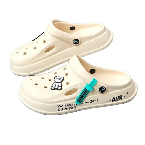 Slippers for Women Pantuflas Para Mujer Cute Smile Face Slides Sandals for Summer (7.5,Bear- A)