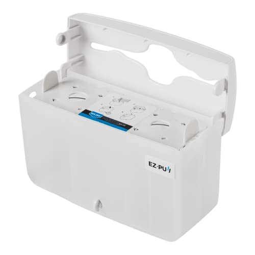 Image of EZbrnd Countertop SLIMFOLD Hand Towel Dispenser for Kitchen /Bathroom /Office /RV /Airbnb, Guest Towel Holder, Pearl White