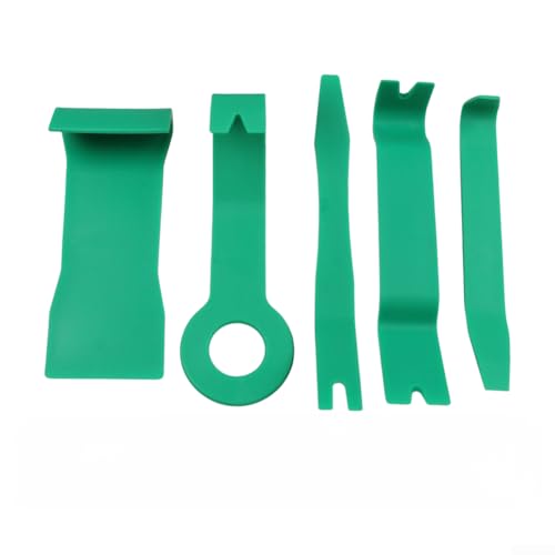 ZMdooreasy Kit di strumenti per la rimozione delle finiture dell'auto, set di 5 leve in nylon per audio, lettore CD, DVD, cruscotto, smontaggio e riparazione interni, verde