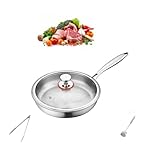 JORCEDI Titanio – Pure Titanium Non-Stick Pan, Coating-Free and Chemical-Free, 100% Pure Titanium Construction, Scratch-Resistant, Rapid Heat Conduction, Includes Lid, Suitable for All Hobs (30cm)