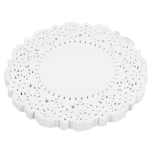 Centrini di Carta, Centrini di Pizzo, Centrini di Carta di Pizzo Bianco Assorbente da 150 Pezzi, Accessori Per Strumenti di Cottura