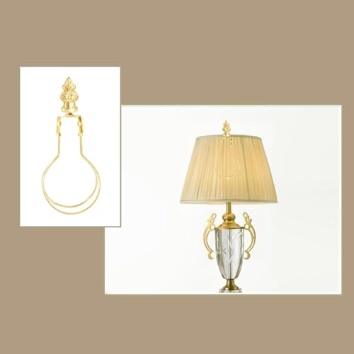 Image of GY & CK Lampshade Clip Adapter Light Bulb Clip Adapter Includes Decoration Finial, Spring Clip for Light Bulbs (Brass)