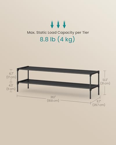 Image of SONGMICS Shoe Rack, Space-Saving, Entryway, Metal Frame | Space-Saving Shoe Storage Organizer, Non-Woven Fabric Shelves, ULSH032BH01