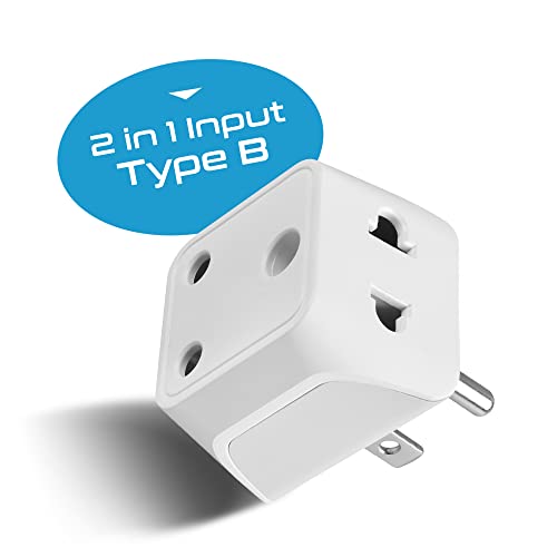 Image of Ceptics India to USA Converter Plug - Type B Canada Travel Adapter, 2 in 1 USA - Dual Input - Perfect for Laptop, Phones, Cameras, CE - RoHS, 3 Pack - Lifetime Limited Warranty