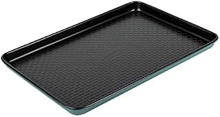 Prestige x Nadiya Oven Tray Non Stick - Large Baking Tray, Durable Anti Warp Steel, Freezer & Dishwasher Safe Bakeware, 38 x 25cm, Teal with Black Interior