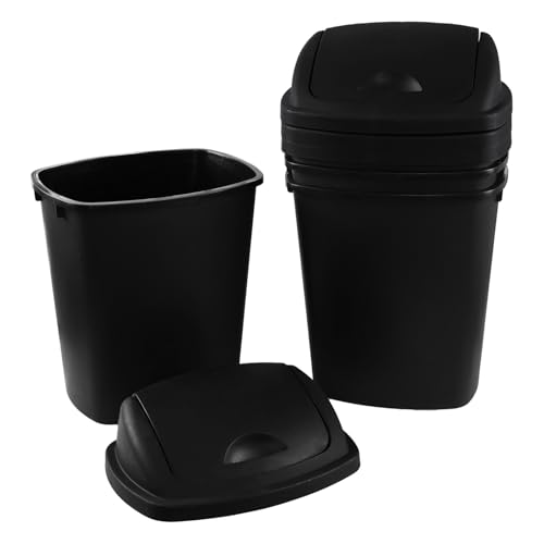 Caneca de basura plástica 6 galones con tapa basculante, pack de 4